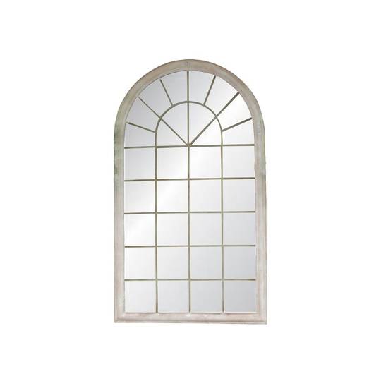 Outdoor Arched Antique White Mirror